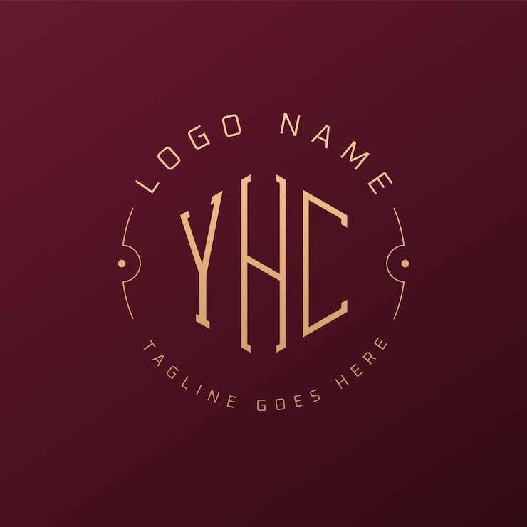 Vector diseño de logotipo yhc de lujo letra elegante yhc monograma logotipo minimalista poligono plantilla de diseño de logotipo yhc