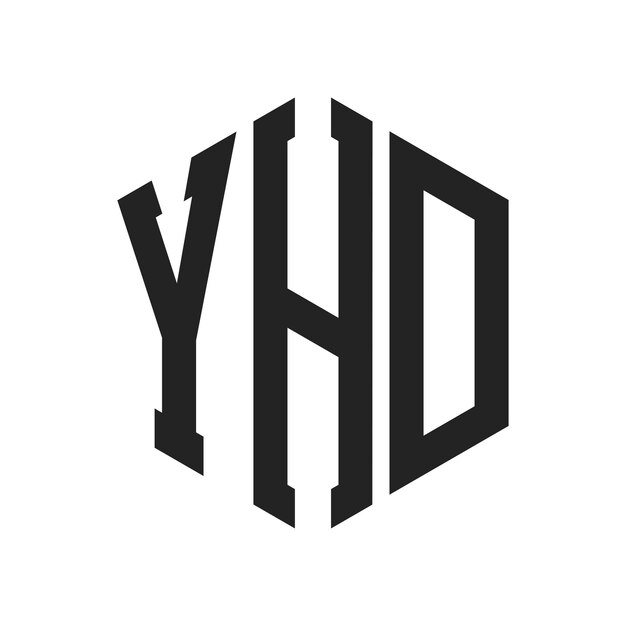 Diseño del logotipo de YHD Letra inicial YHD Monograma Logotipo con forma de hexágono
