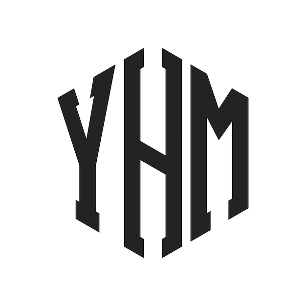 Diseño del logotipo de YHM Letra inicial YHM Monograma Logotipo con forma de hexágono