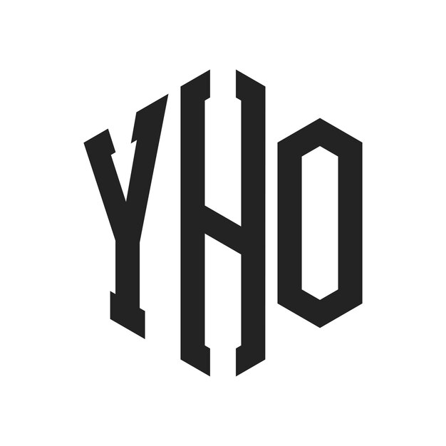 Diseño del logotipo de YHO Letra inicial YHO Monograma Logotipo con forma de hexágono
