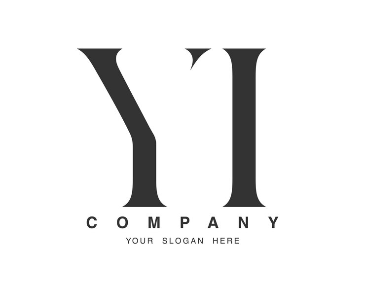 Vector diseño del logotipo yi letra inicial y y i estilo de fuente serif nombre de empresa clásico creativo tipografía logotipo o identidad de moda