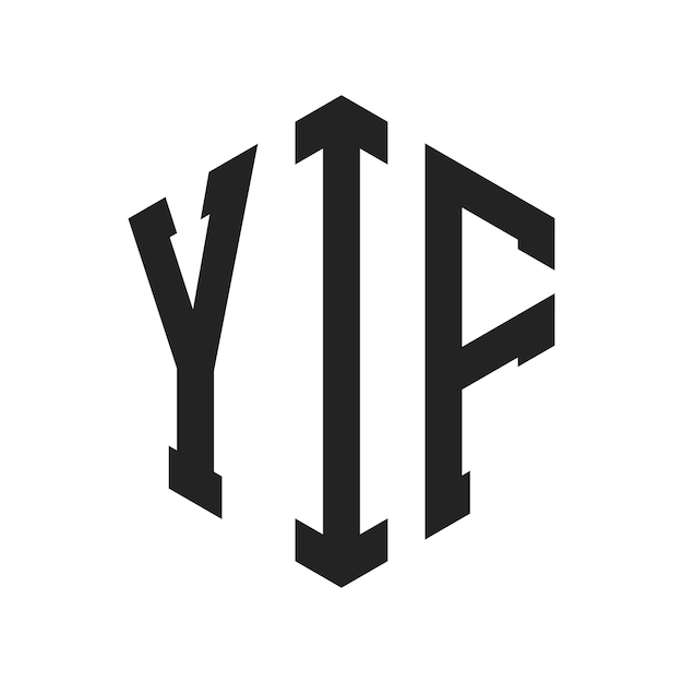 Diseño del logotipo de YIF Letra inicial YIF Monograma Logotipo con forma de hexágono