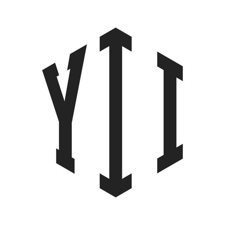 Vector diseño del logotipo yii letra inicial yii monograma logotipo con forma de hexágono