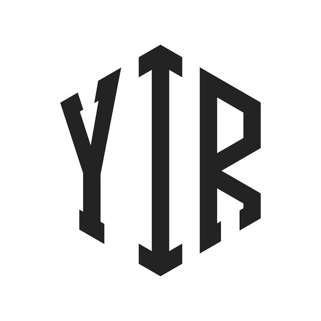Diseño del logotipo de YIR Letra inicial YIR Monograma Logotipo con forma de hexágono