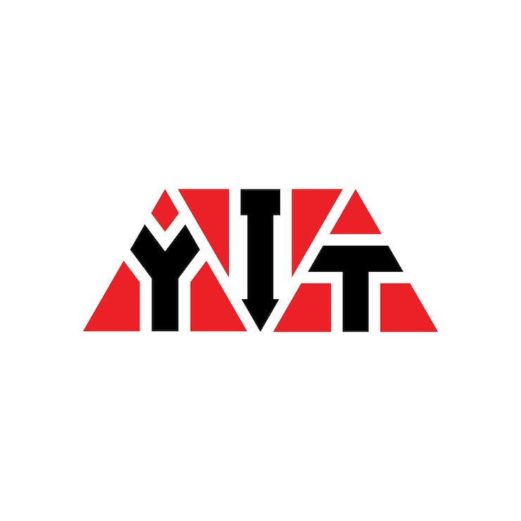 Vector el diseño del logotipo de yit con letras triangulares con forma de triángulo yit diseño de logotipo triangular con monograma yit triángulo vectorial yit plantilla de logotipo con color rojo yit logotipo triangular simple elegante y lujoso logotipo yit