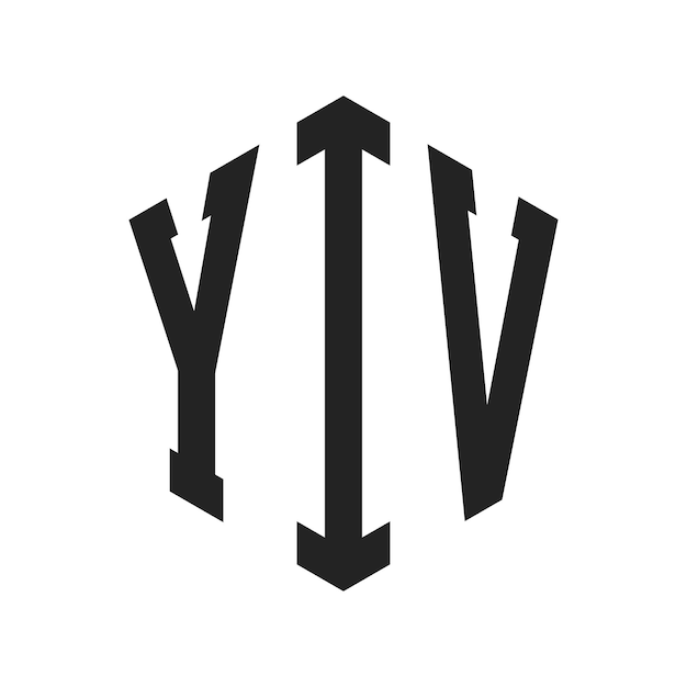 Diseño del logotipo YIV Letra inicial YIV Monograma Logotipo con forma de hexágono