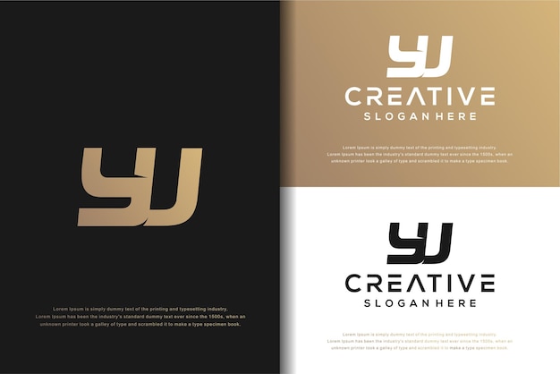 Diseño de logotipo YJ de letra de monograma abstracto