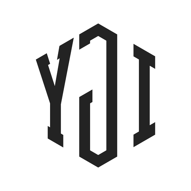 Diseño del logotipo YJI Letra inicial YJI Monograma Logotipo con forma de hexágono