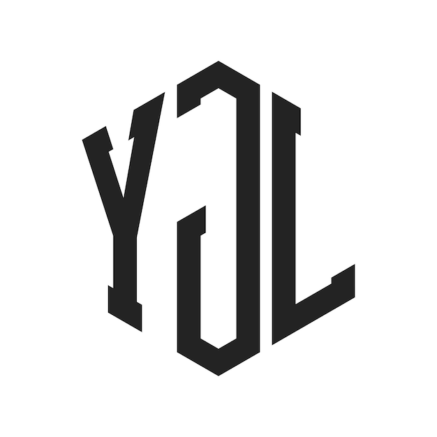 Diseño del logotipo de YJL Letra inicial YJL Monograma Logotipo con forma de hexágono