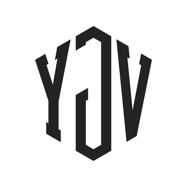 Diseño del logotipo de YJV Letra inicial YJV Monograma Logotipo con forma de hexágono