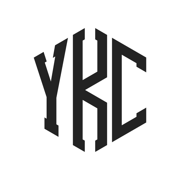 Diseño del logotipo YKC Letra inicial YKC Monograma Logotipo con forma de hexágono
