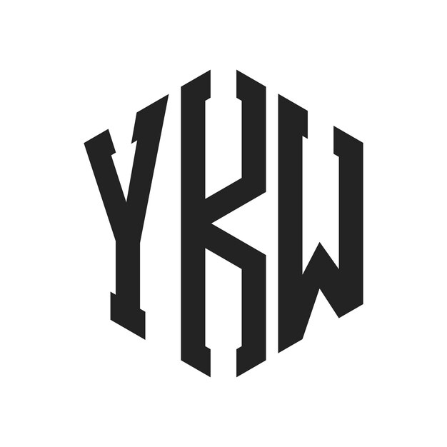 Diseño del logotipo YKW Letra inicial YKW Monograma Logotipo con forma de hexágono
