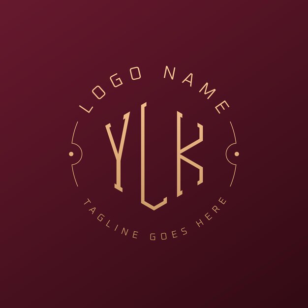 Diseño de logotipo YLK de lujo Letra elegante YLK Monograma Logotipo minimalista Poligono plantilla de diseño de logotipo yLK