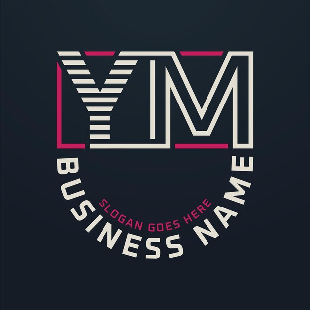 Diseño de logotipo de YM Premium YM Diseño de Logotipo de negocios modernos