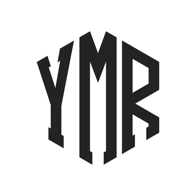 Diseño del logotipo YMR Letra inicial YMR Monograma Logotipo con forma de hexágono