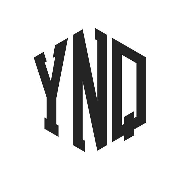 Diseño del logotipo YNQ Letra inicial YNQ Monograma Logotipo con forma de hexágono