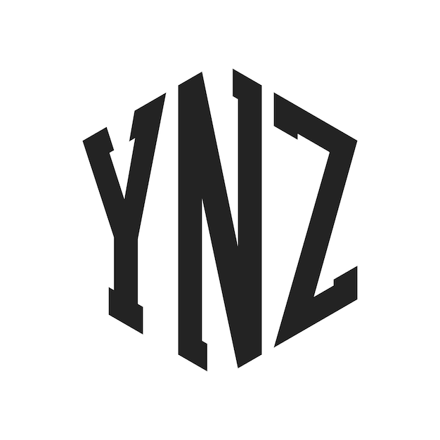 Diseño del logotipo de YNZ Letra inicial YNZ Monograma Logotipo con forma de hexágono