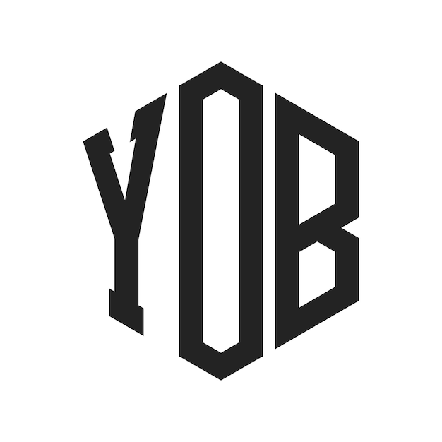 Diseño del logotipo YOB Letra inicial YOB Monograma Logotipo con forma de hexágono