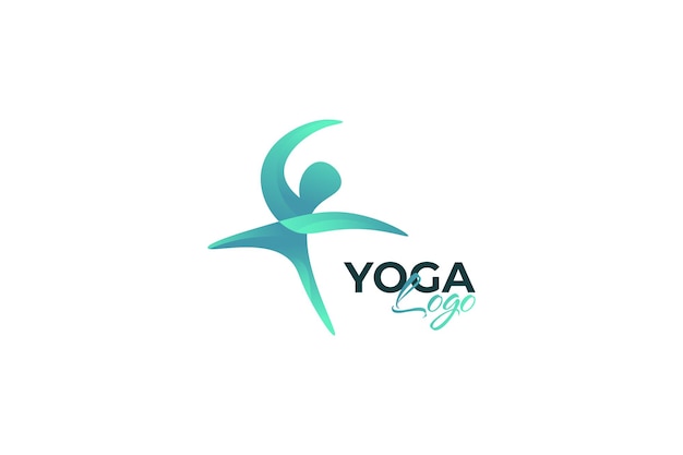 Diseño de logotipo de yoga humano con logotipo de equilibrio logotipo o icono de spa creativo