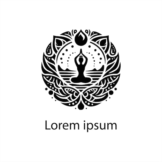 un diseño de logotipo de yoga para la marca