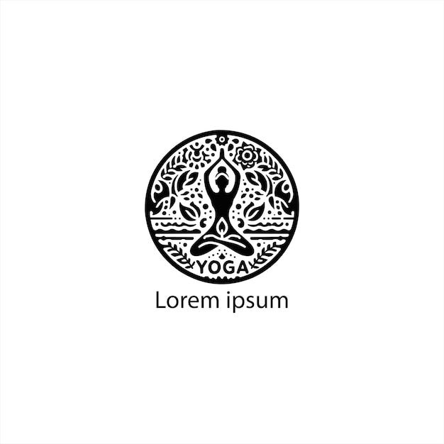 Vector un diseño de logotipo de yoga para la marca