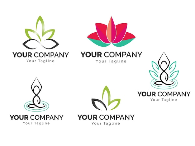 Diseño de logotipo de yoga de meditación Ilustración banner web del día internacional del yoga eps10 vecto