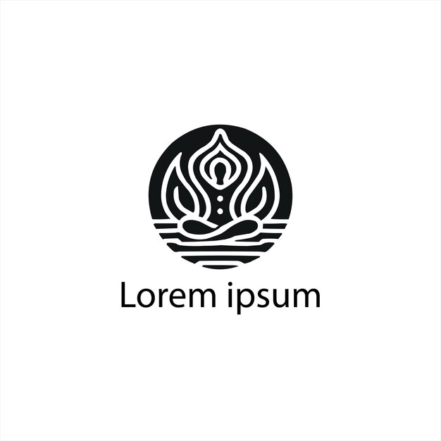 Un diseño de logotipo de yoga negro sobre un fondo blanco