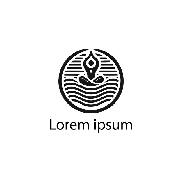 Un diseño de logotipo de yoga negro sobre un fondo blanco