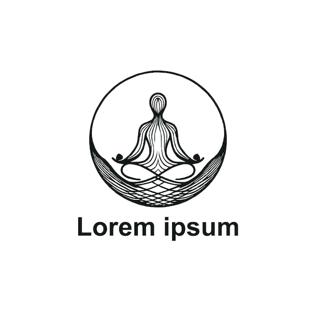 diseño de logotipo de yoga vectorial