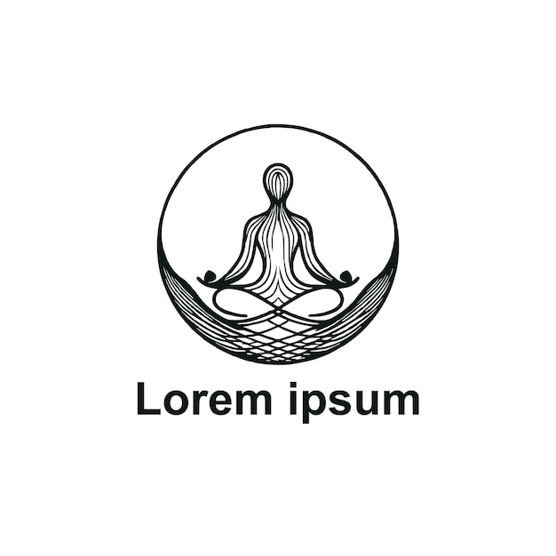 Diseño de logotipo de yoga vectorial