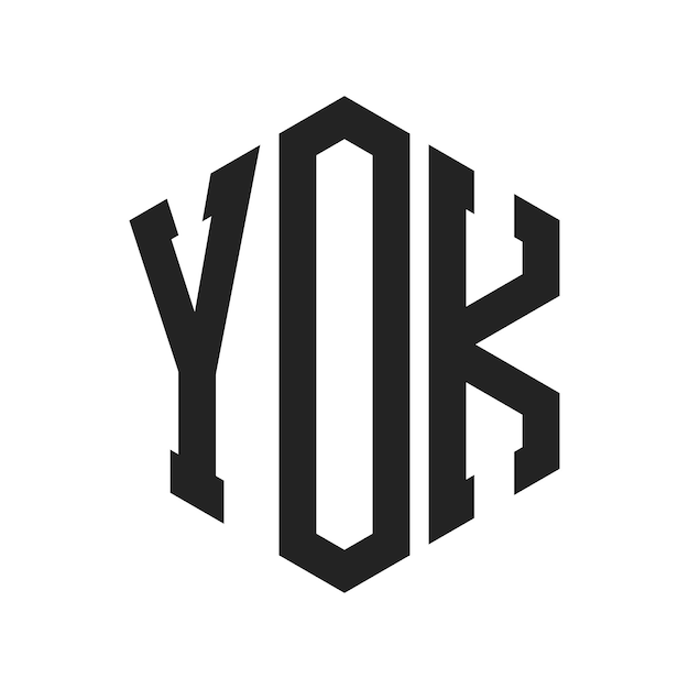 Diseño del logotipo YOK Letra inicial YOK Monograma Logotipo con forma de hexágono