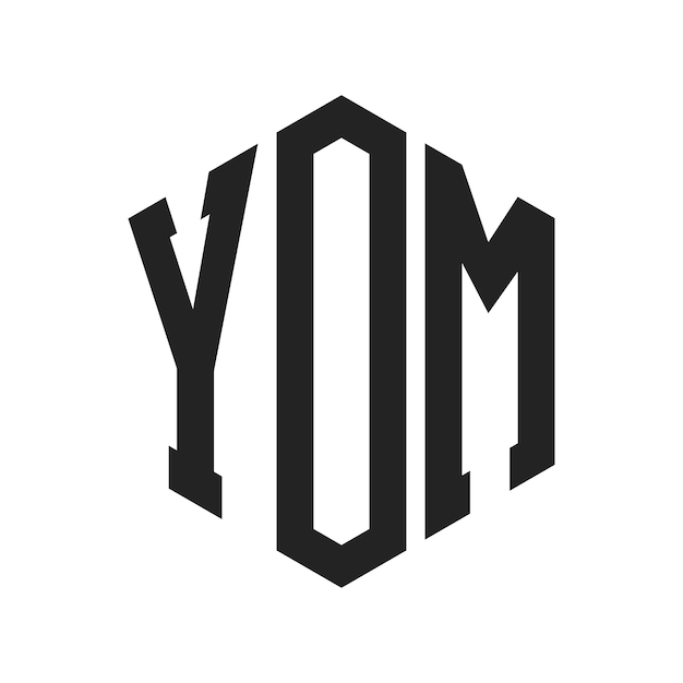 Diseño del logotipo YOM Letra inicial YOM Monograma Logotipo con forma de hexágono