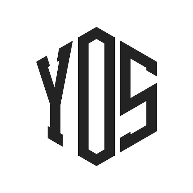 Diseño del logotipo YOS Letra inicial YOS Monograma Logotipo con forma de hexágono