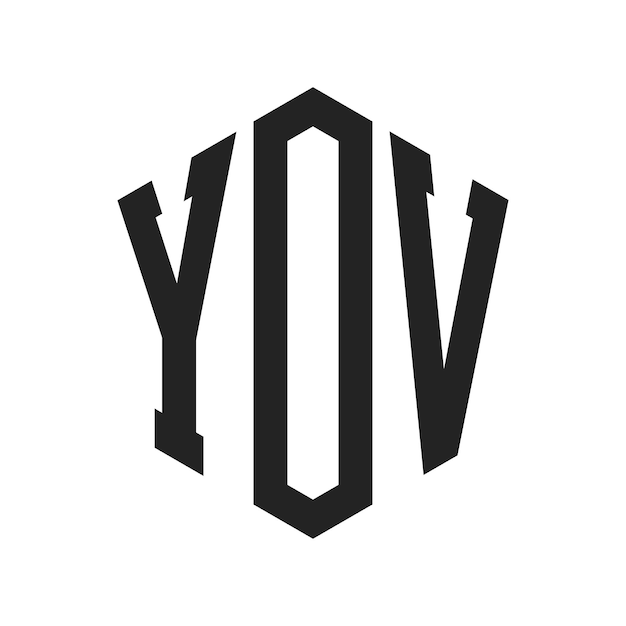 Diseño del logotipo YOV Letra inicial YOV Monograma Logotipo con forma de hexágono