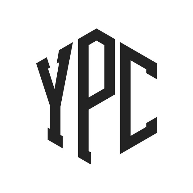 Diseño del logotipo de YPC Letra inicial Logotipo del monograma de YPC con forma de hexágono