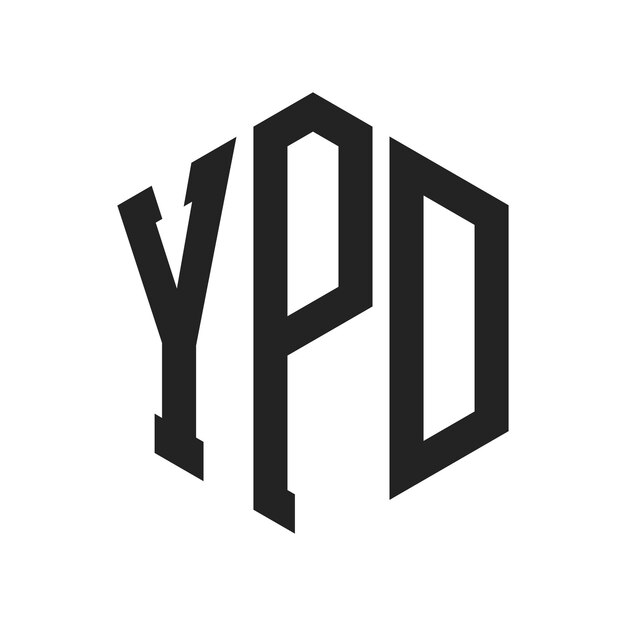 Diseño del logotipo de YPD Letra inicial YPD Monograma Logotipo con forma de hexágono