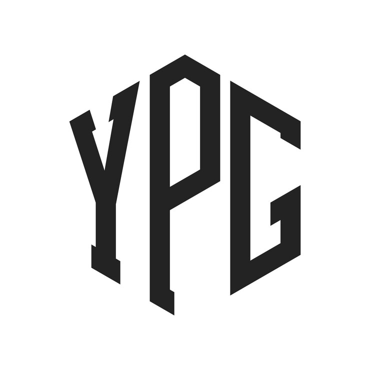Vector diseño del logotipo ypg letra inicial ypg monograma logotipo con forma de hexágono