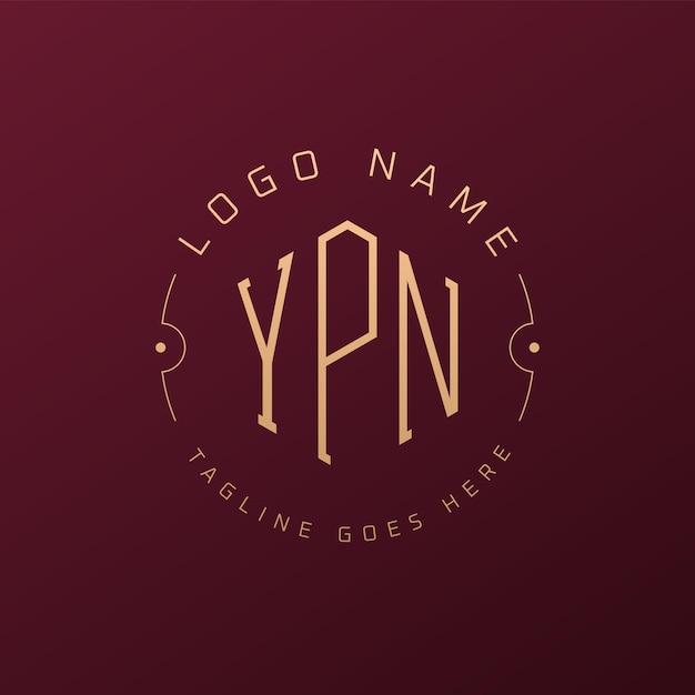 Diseño de logotipo de YPN de lujo Letra elegante YPN Monograma Logotipo minimalista Poligono plantilla de diseño de logotipo YPN