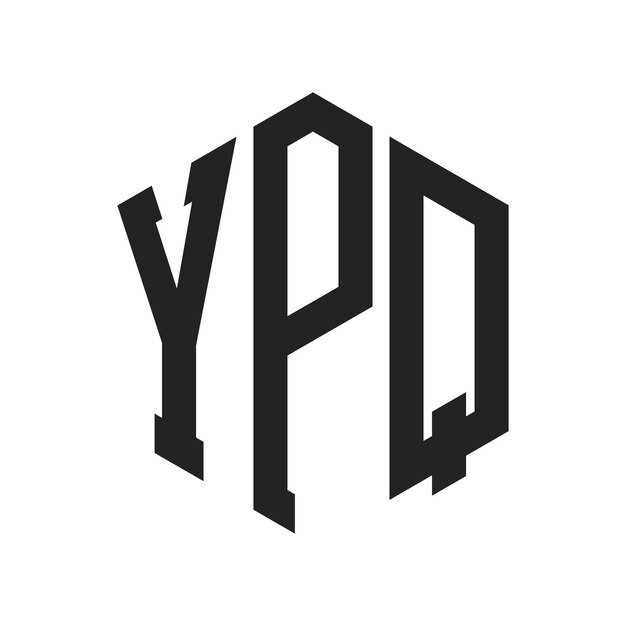 Diseño del logotipo YPQ Letra inicial YPQ Monograma Logotipo con forma de hexágono