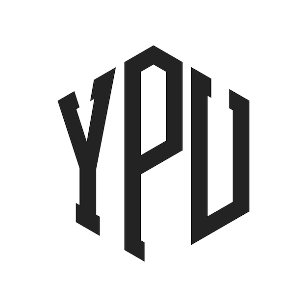Diseño del logotipo de YPU Letra inicial YPU Monograma Logotipo con forma de hexágono