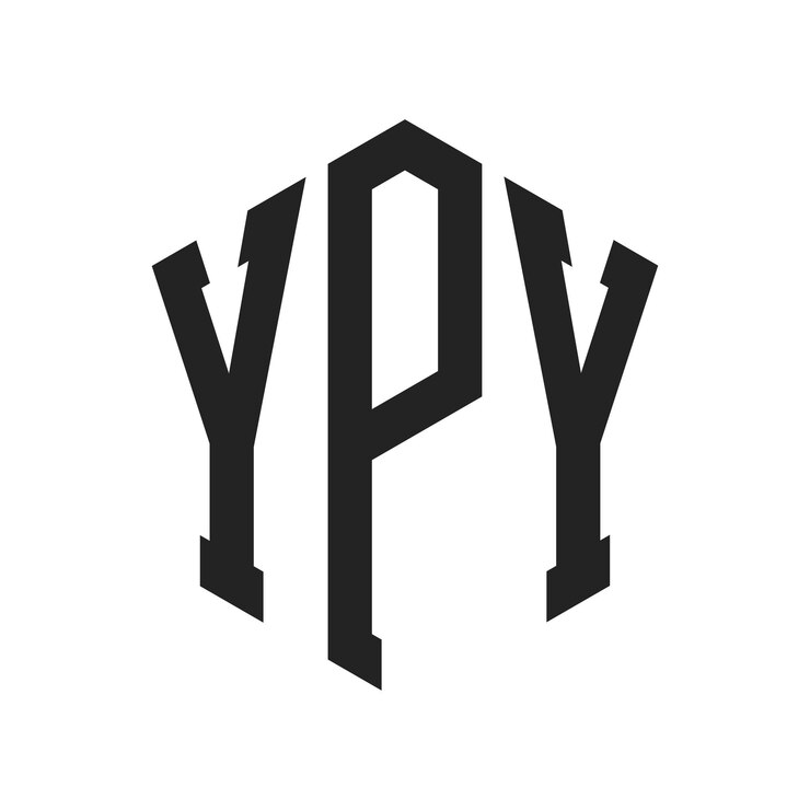 Vector diseño del logotipo ypy letra inicial ypy monograma logotipo con forma de hexágono