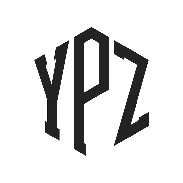 Vector diseño del logotipo ypz letra inicial ypz monograma logotipo con forma de hexágono
