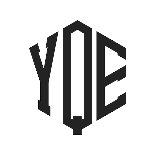 Diseño del logotipo YQE Letra inicial YQE Monograma Logotipo con forma de hexágono