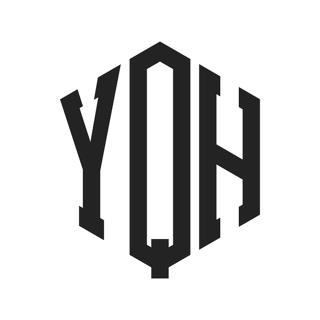 Diseño del logotipo de YQH Letra inicial YQH Monograma Logotipo con forma de hexágono