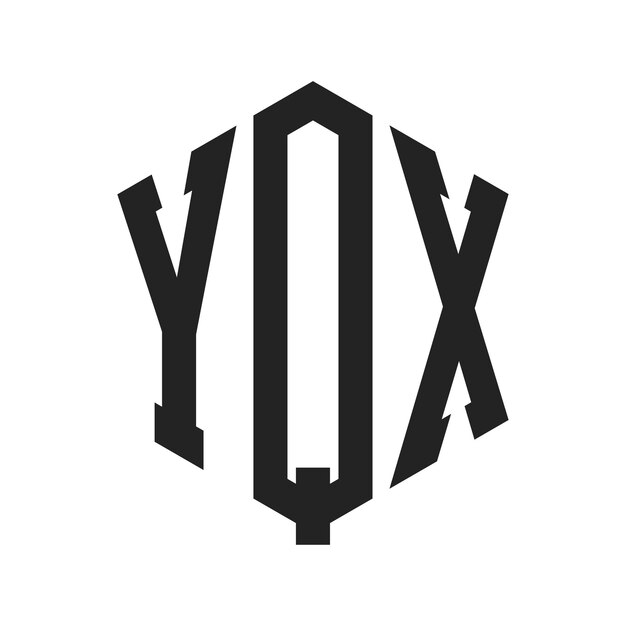 Diseño del logotipo YQX Letra inicial YQX Monograma Logotipo con forma de hexágono