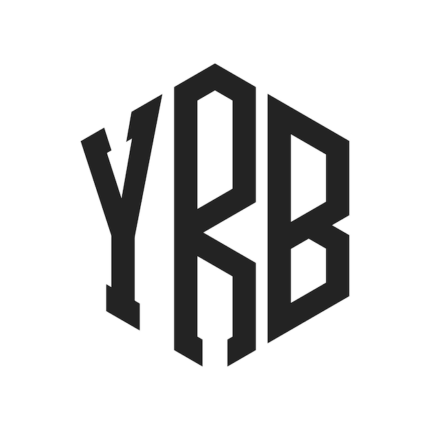 Diseño del logotipo de YRB Letra inicial YRB Monograma Logotipo con forma de hexágono