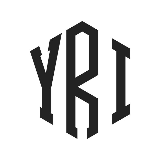 Diseño del logotipo de YRI Letra inicial YRI Monograma Logotipo con forma de hexágono