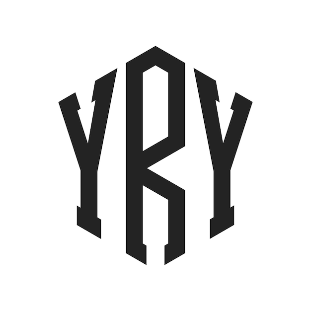 Diseño del logotipo YRY Letra inicial YRY Monograma Logotipo con forma de hexágono
