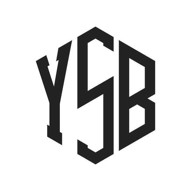 Diseño del logotipo de YSB Letra inicial YSB Monograma Logotipo con forma de hexágono