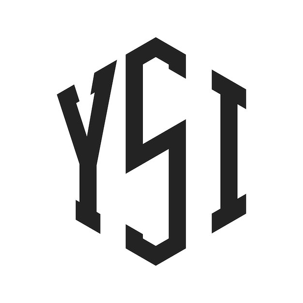 Diseño del logotipo YSI Letra inicial YSI Monograma Logotipo con forma de hexágono